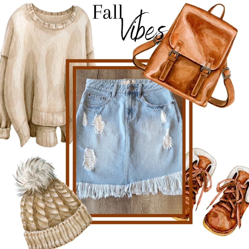 Boohoo Denim Distressed Jean Mini Skirt